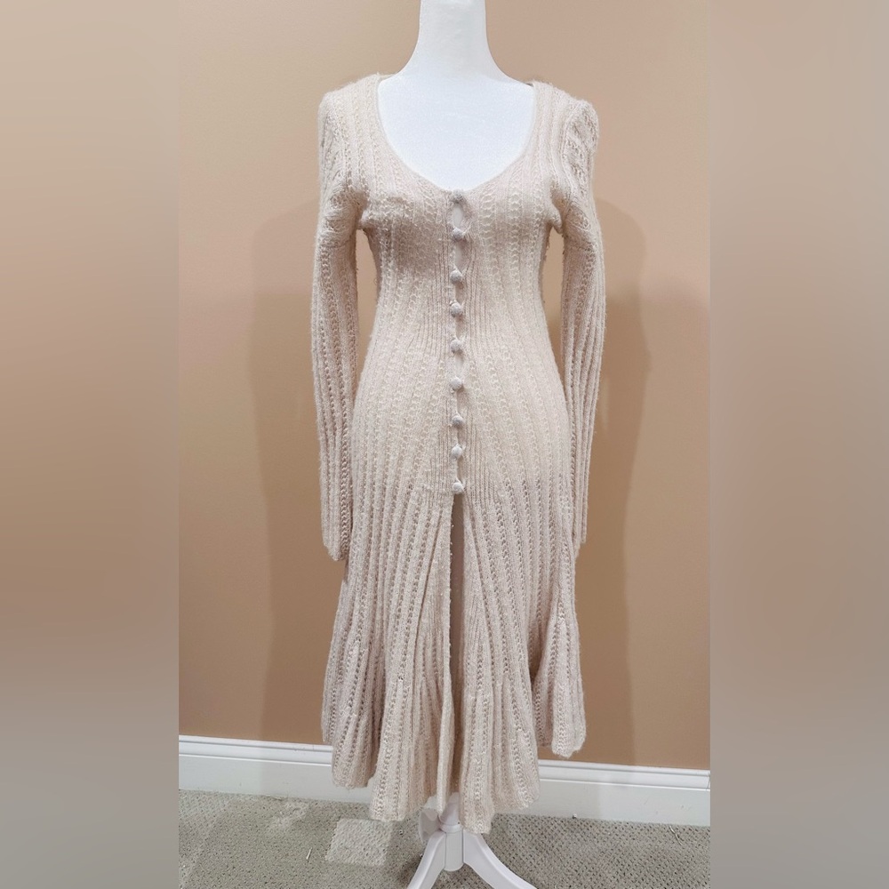 Free People Cream Knit Cardigan Duster size small